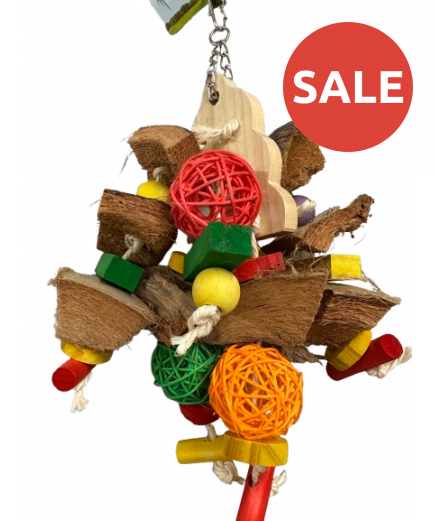 Parrot-Supplies Coconut & Wicker Monster Parrot Toy